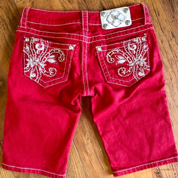 Miss Me Pants - Candy Apple Red Bermuda Miss Me Shorts ~ ❤️ 25